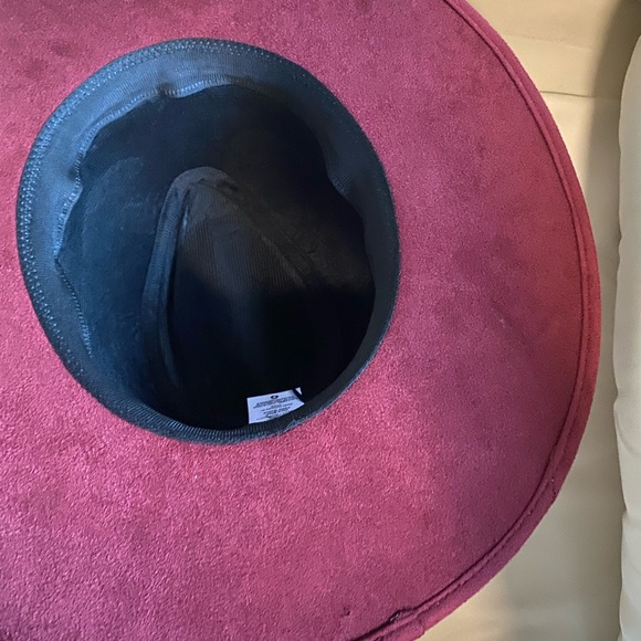 Wide Rimmed Red Fedora Hat - Picture 2 of 2